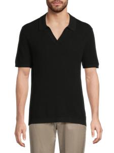 Рубашка-поло из текстурированного хлопка с воротником Джонни Onia, черный