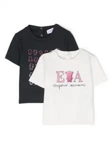 Комплект из двух футболок с логотипом Emporio Armani Kids, синий
