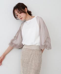 Рубашка с рукавами-баллонами из тюля