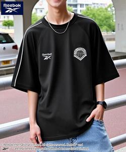 Футболка-реглан с коротким рукавом, вышитый логотип Reebok, черный