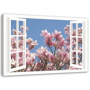 Картина Feeby Fensterblick Blumen Rosa Natur, 100x70x2 см, розовый