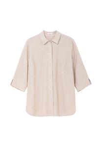 Блузка-Рубашка из льняной смеси с тонкими полосками Sheego, бежевый