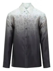 Рубашка с цветочным принтом Jil Sander, зеленый