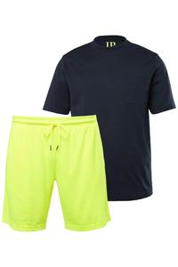 Короткая пижама JP1880, цвет Navy/Neon green