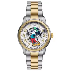 Наручные часы с автоматическим механическим механизмом, браслет из нержавеющей стали, 40 мм, скелетонизированный циферблат, унисекс FOSSIL