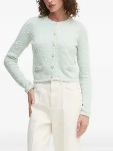 Кардиган из букле на пуговицах GUESS USA, зеленый