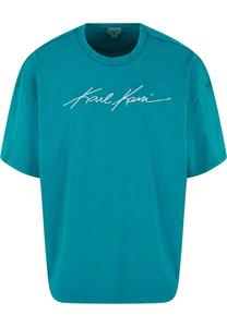Футболка с принтом AUTOGRAPH WASHED BOXY TEE Karl Kani, бирюзовый