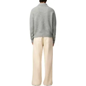 Поло с длинным рукавом и вышитым логотипом AMIPARIS, серый