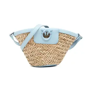 Пляжная сумка с добавлением кожи Pinko, синий