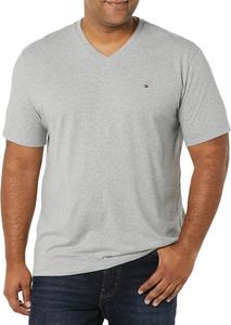 Мужская футболка Tommy Hilfiger с V-образным вырезом и флагом, B10 Grey Heather