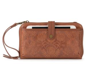 Сумка кросс-боди The Sak Iris Smartphone Crossbody Bag, Brown Floral Embossed