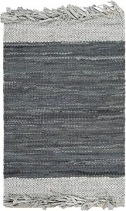 Ковер SAFAVIEH, 61 x 92 см, Vintage Leather Collection, Light Grey & Dark Grey, ручной работы с бахромой в стиле бохо, идеально подходит для помещений с высокой проходимостью: прихожая, гостиная, спальня (VTL310A)