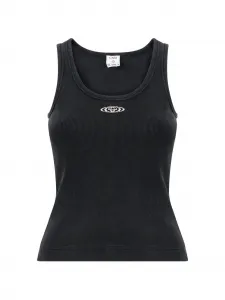 Топ-майка в рубчик с логотипом CASABLANCA, черный