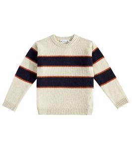 Полосатый шерстяной свитер Branco Bonpoint, Dove Grey