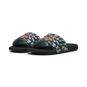 Кроссовки Cool Cat Poised 2 Race Slides для молодежи PUMA Black Orange Glo Safe Lake Blue