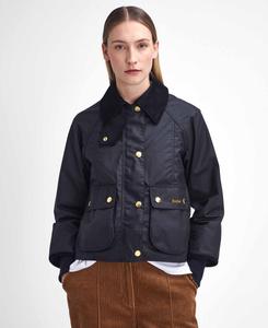 Вощеная куртка Barbour Cropped Beadnell, черный классический