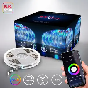Светодиодная лента Smart Home LED, 2 м, включая USB, управление через WiFi и приложение B.K.Licht, черный
