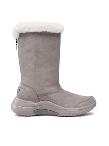 Сапоги женские Skechers высокие с мехом, серый