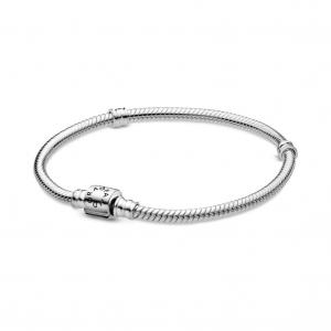 Браслет Pandora Moments Barrel Clasp Snake Chain Bracelet, стерлинговое серебро