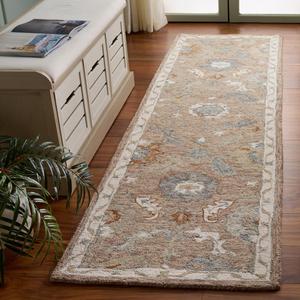 Ковер SAFAVIEH, 69 x 244 см, Metro Collection - ковер-дорожка, beige & rust, ручной работы из шерсти, идеально для гостиной, коридора, прихожей, входа, спальни (MET827P)