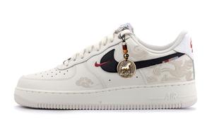 Кроссовки Air Force 1 Leaping Horse Auspiciousness Leather Non slip Lightweight Low top Skateboard для мужчин Nike, черный белый