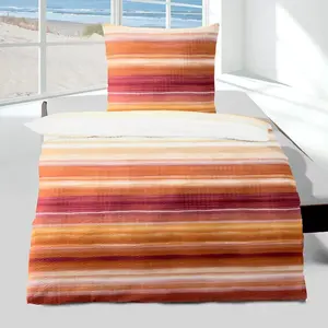 Постельное белье Dream Sleep Seersucker Tilburg Orange 135x200 см + 80x80 см Traumschlaf