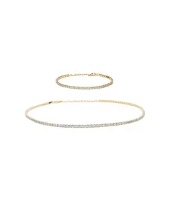 Комплект из колье и браслета Cherie Tennis из стерлингового серебра 18 карат с позолотой Bearfruit Jewelry, gold