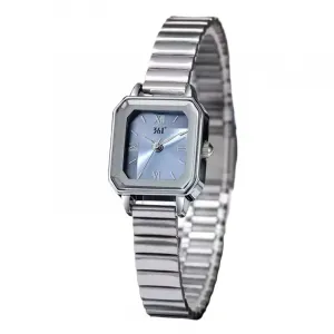 361° Часы женские с кварцевым механизмом на металлическом ремешке, белый циферблат