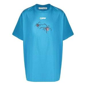 Футболка arachno arrow print printing short sleeve loose fit blue Off-White, голубой