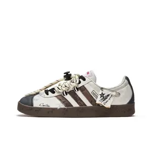 Neo VL Court 2.0 Free Panda Highway Ballad Противоскользящие Дышащие Низкие Кроссовки для Скейтбординга Unisex Бежево-Коричневый Adidas