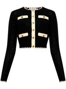 Self-Portrait укороченный кардиган крючком, синий