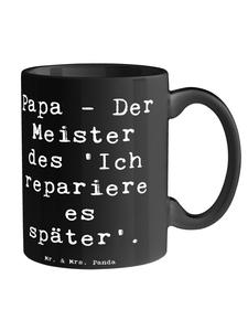 Кружка Papa Meister с надписью на черном фоне Mr. & Mrs. Panda