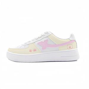 XTEP Кроссовки Air Force One с амортизацией, износостойкие лоу-топ для скейтбординга женские розово-жёлтые, цвет Pink Yellow