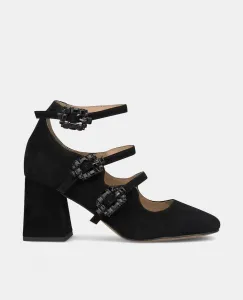 Женские кожаные туфли с пряжками Alma en Pena, черный