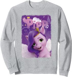 Толстовка с постером My Little Pony: A New Generation Pipp Petals Sassy, серая