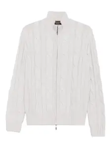 Кардиган фактурной вязки на молнии Doriani Cashmere, серый