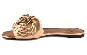 Сланцы на резиновой подошве женские золотые Valentino