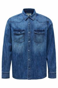 Рубашка обычного кроя на пуговицах Salsa Jeans, синий деним