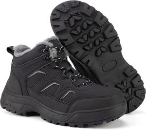 Зимние ботинки MAIZUN для женщин, теплые, противоскользящие, для походов, с искусственным мехом, уличные ботильоны, Black