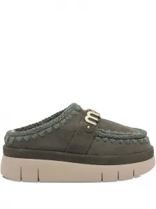 Мюли с логотипом-написанием Mou, зеленый