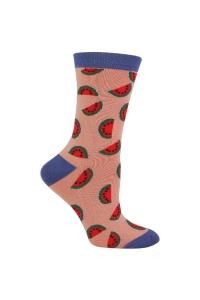 Новинка, мягкие бамбуковые носки с фруктами, арбузом, авокадо и лимоном Miss Sparrow, розовый