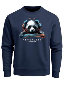 Neverless Свитшот 'Panda DJ' в цвете Navy