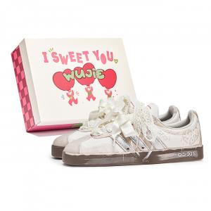 Adidas Neo Кроссовки для скейтбординга VL Court 2.0 Heartfelt Signal Shock Absorbers, низкие, унисекс, бежево-коричневые