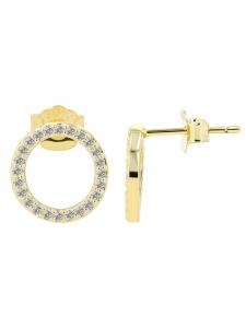 Adeliás Женские серьги - серьги-гвоздики из серебра 925 пробы с золотым покрытием