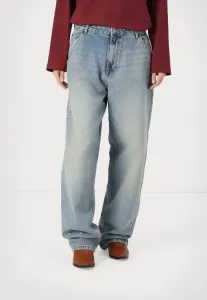 Японские джинсы средней длины, свободные, в горошек. Only, Medium Blue Denim