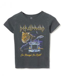 Унисекс футболка Def Leppard "Through The Night" — для малышей и детей постарше Junk Food Clothing, серый
