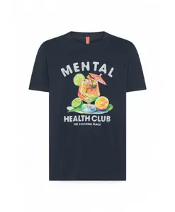 Футболка с принтом на пляжную тематику, короткий/короткий крой. Sun68, синий