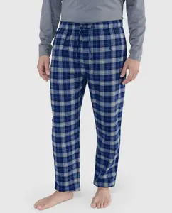 Мужские длинные пижамные брюки из синей фланели El Búho Nocturno, серый