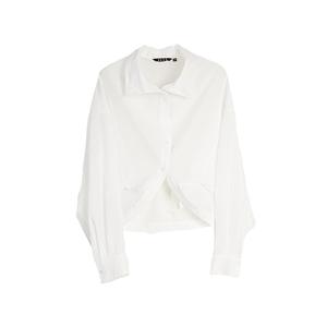 ELLE Рубашка женская белая с лацканами тонкая