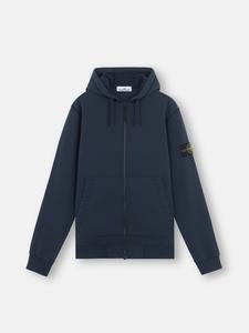 Толстовка прямого кроя с капюшоном на молнии и карманами Stone Island 6100061 ORGANIC COTTON FLEECE, Navy Blue